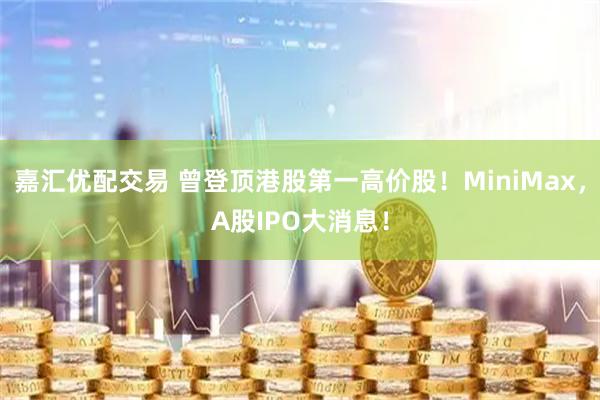 嘉汇优配交易 曾登顶港股第一高价股！MiniMax，A股IPO大消息！