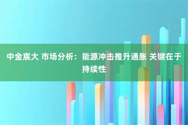 中金宸大 市场分析：能源冲击推升通胀 关键在于持续性